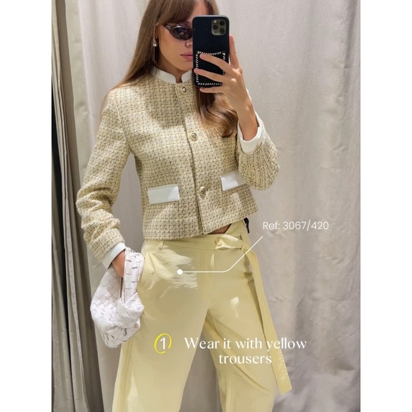 Zara Barrel Leg pants with asymmetrical belt - Picture 3 of 12